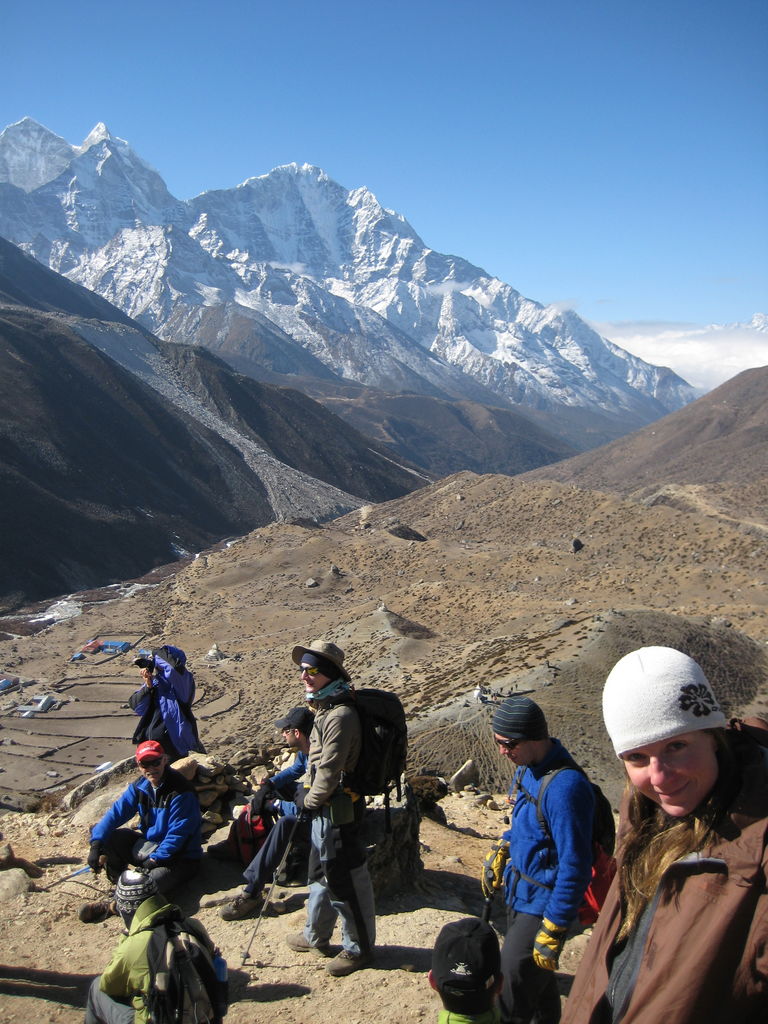 The group, taking a break