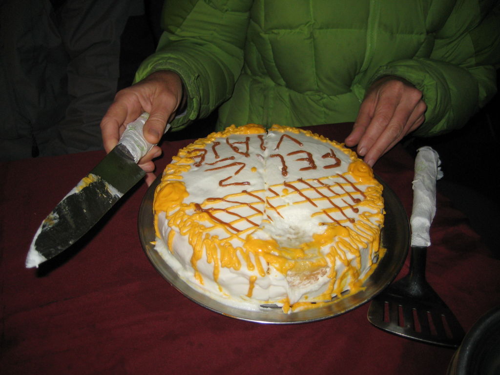 The baked us a cake on a propane stove! Crazy.