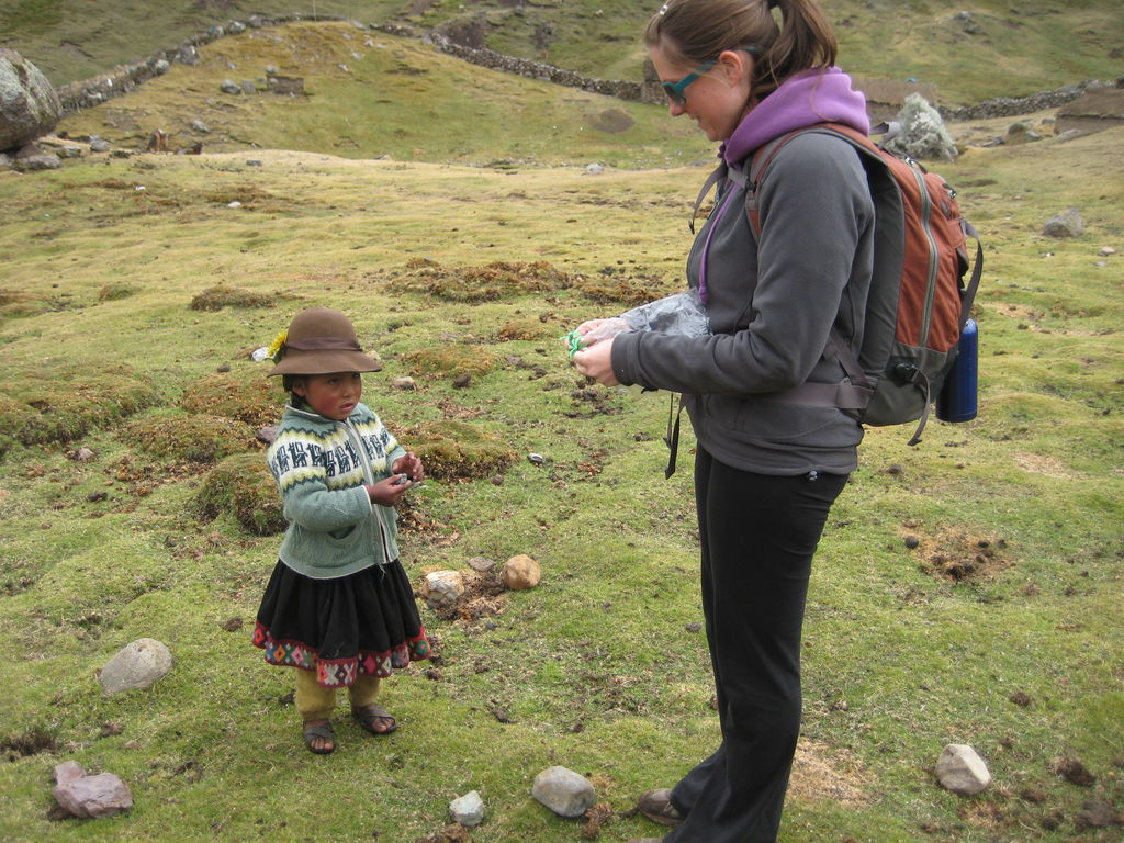 One of many children we gave toys to on the way.