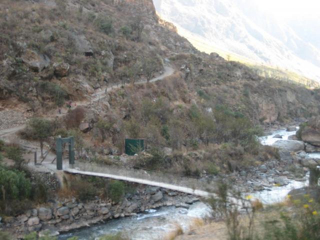 Passing the start of the Inca Trail