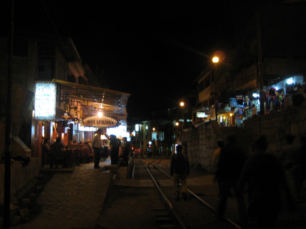 Train tracks right through town