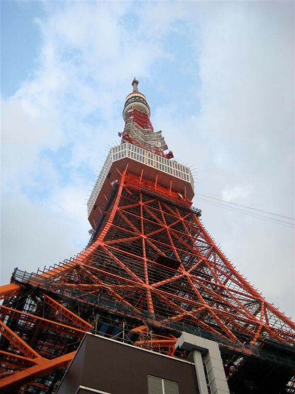 Looking up from the base