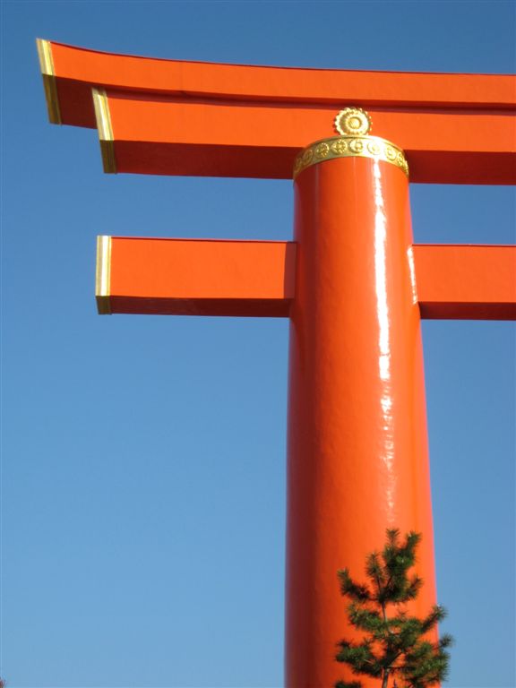 Torii gate to the Heian Shrine