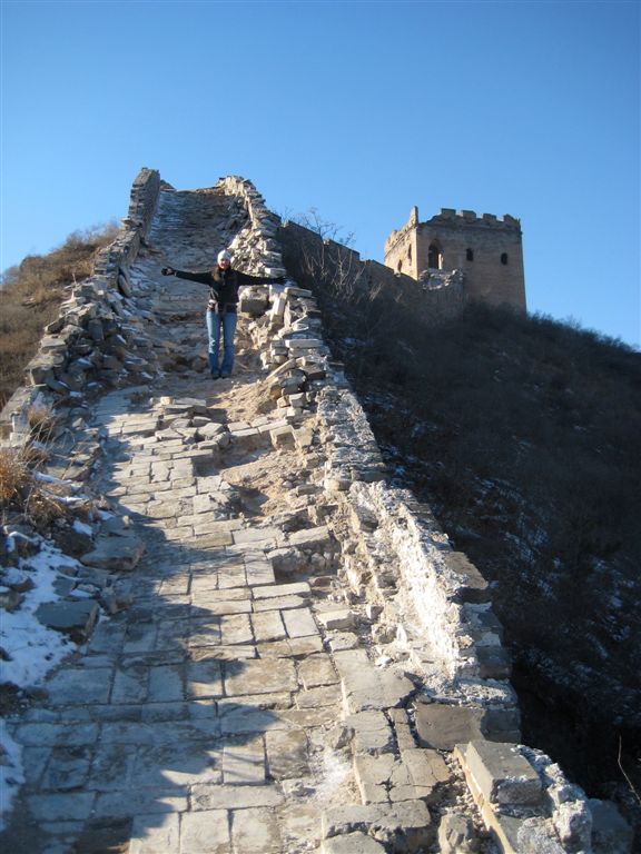 Nicole amongst the ruined wall